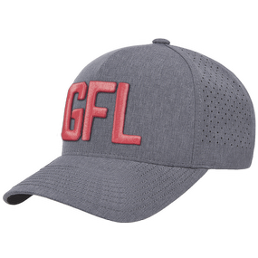 GFL Puff Embroidered Grey 5 Panel Snapback Perforated Cap
