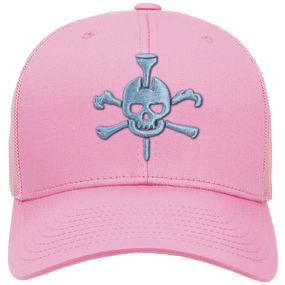 Mr Tee Puff Embroidered Pink Mesh Snapback Cap