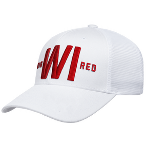 WI Big Red Port Authority® Flexfit® Mesh Back Cap