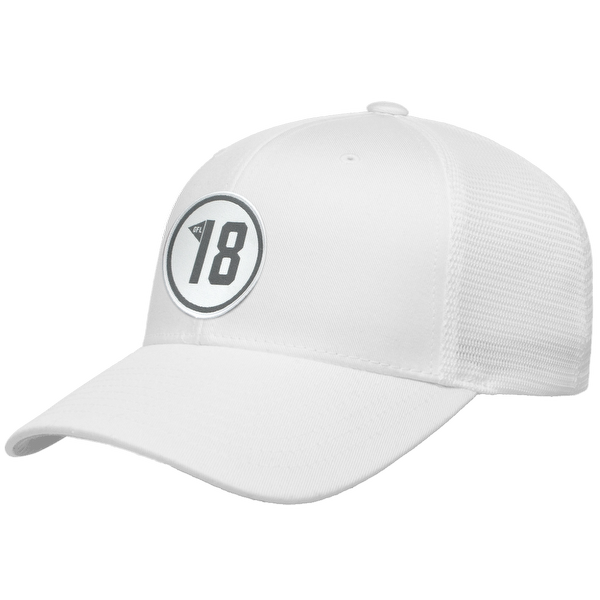 #18 Woven Emblem Flexfit® Mesh Snapback Cap