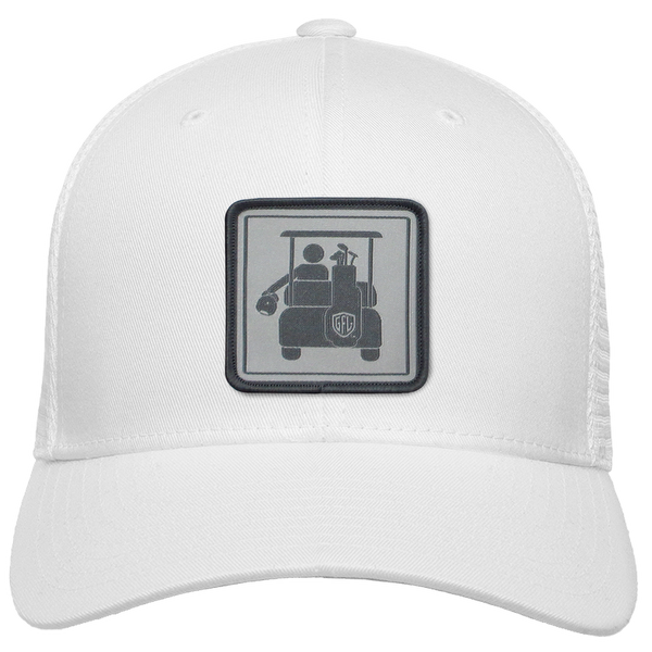 GFL Golf Cart Wave Woven Emblem Flexfit® Mesh Snapback Cap