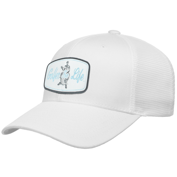 Golfer Sam Woven Emblem Flexfit® Mesh Snapback Cap