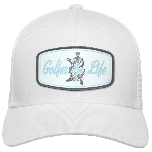 Golfer Sam Woven Emblem Flexfit® Mesh Snapback Cap