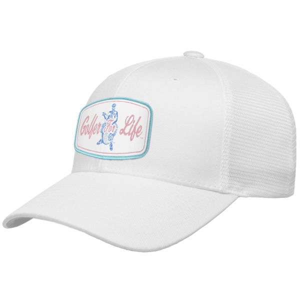 Golfer Sam Woven Emblem Flexfit® Mesh Snapback Cap