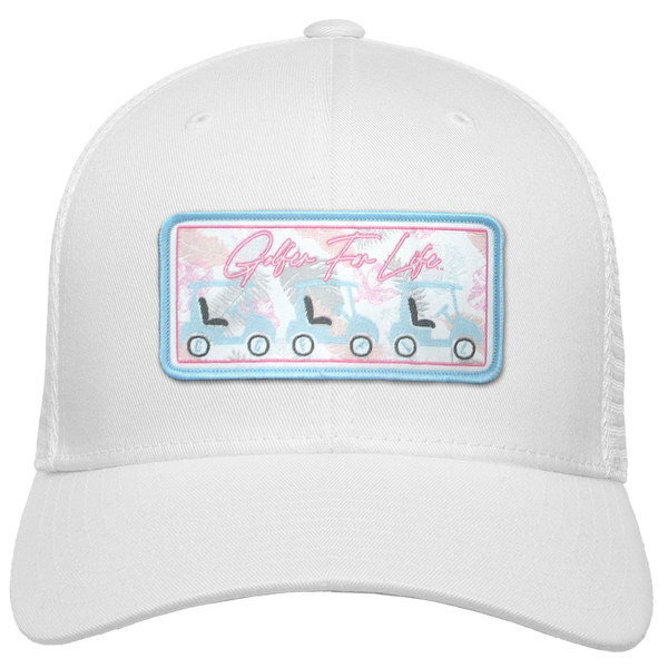 Golf Carts Woven Emblem Flexfit® Mesh Snapback Cap