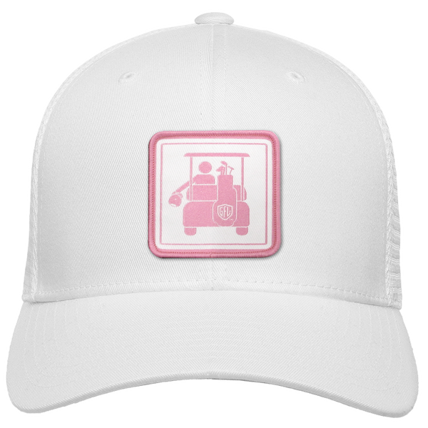 GFL Golf Cart Wave Woven Emblem Flexfit® Mesh Snapback Cap