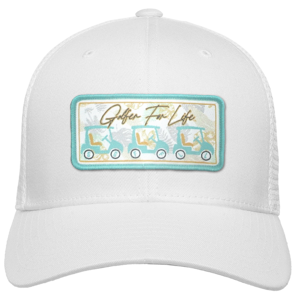 Golf Carts Woven Emblem Flexfit® Mesh Snapback Cap