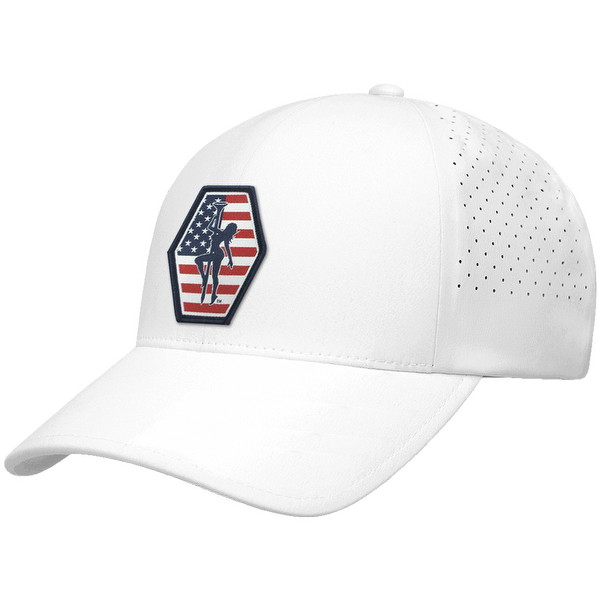 White with Tee Girl Hex Red White & Blue Emblem