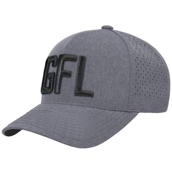 GFL Puff Embroidered Grey 5 Panel Snapback Perforated Cap