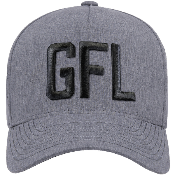 GFL Puff Embroidered Grey 5 Panel Snapback Perforated Cap