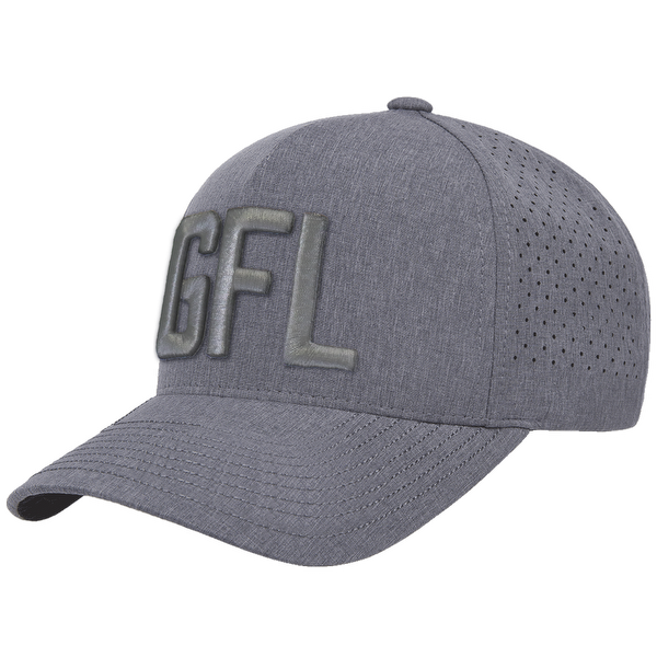 GFL Puff Embroidered Grey 5 Panel Snapback Perforated Cap