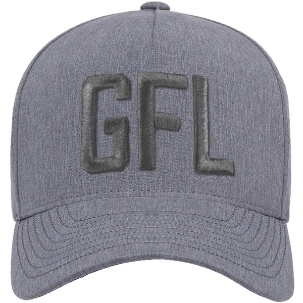 GFL Puff Embroidered Grey 5 Panel Snapback Perforated Cap