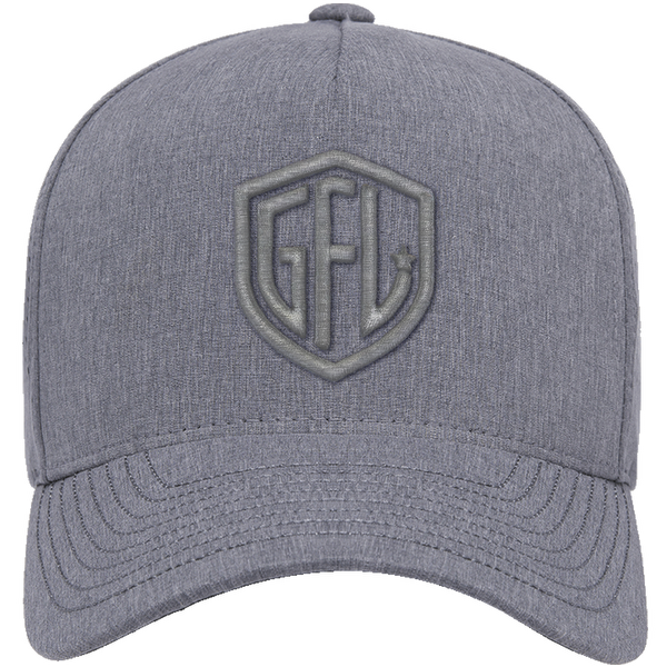 GFL Shield Puff Embroidered Grey 5 Panel Snapback Perforated Cap