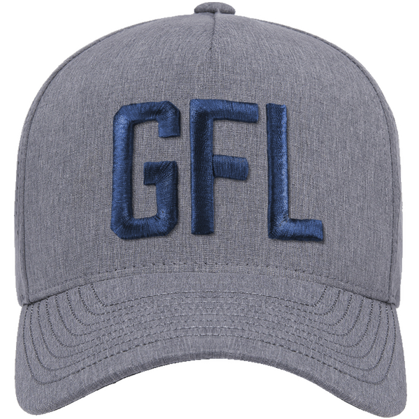 GFL Puff Embroidered Grey 5 Panel Snapback Perforated Cap