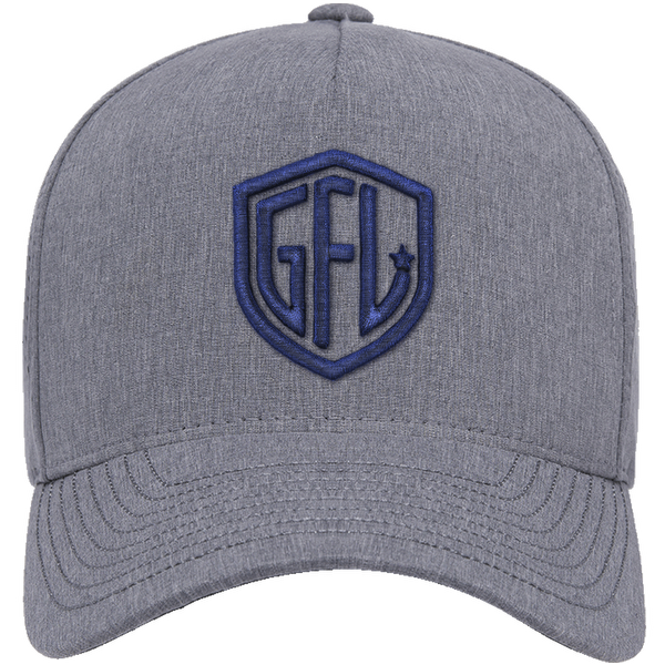 GFL Shield Puff Embroidered Grey 5 Panel Snapback Perforated Cap