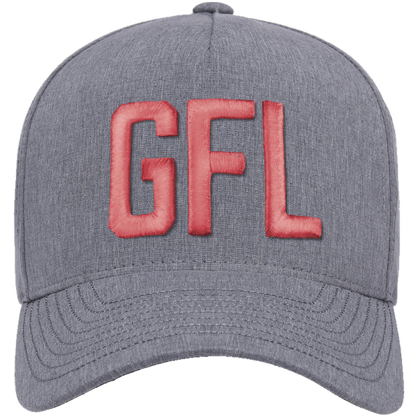 GFL Puff Embroidered Grey 5 Panel Snapback Perforated Cap