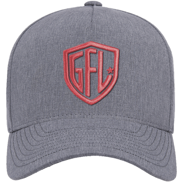 GFL Shield Puff Embroidered Grey 5 Panel Snapback Perforated Cap