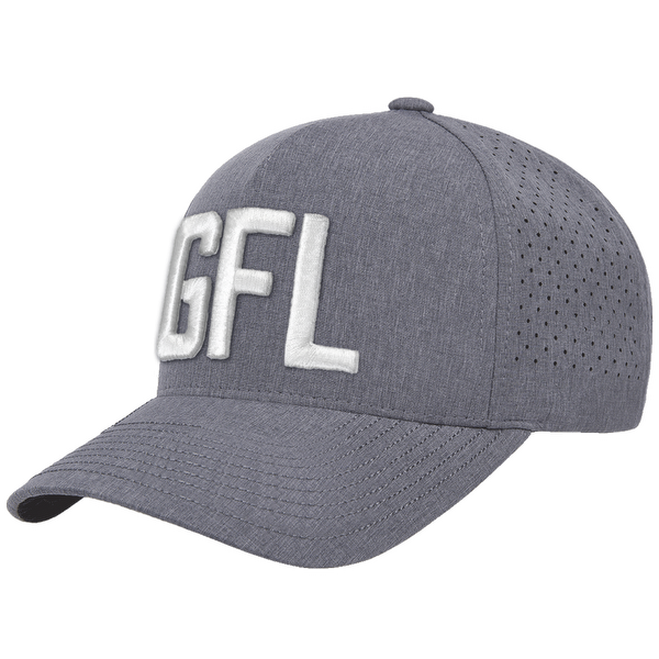 GFL Puff Embroidered Grey 5 Panel Snapback Perforated Cap