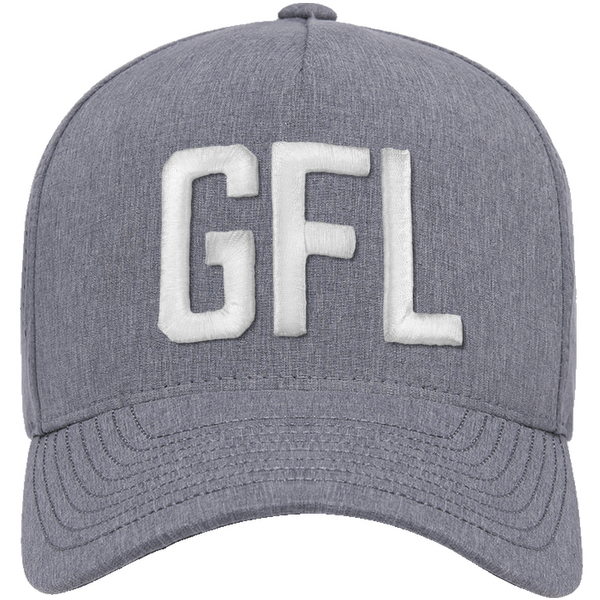 GFL Puff Embroidered Grey 5 Panel Snapback Perforated Cap