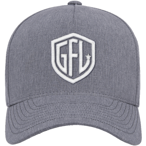 GFL Shield Puff Embroidered Grey 5 Panel Snapback Perforated Cap