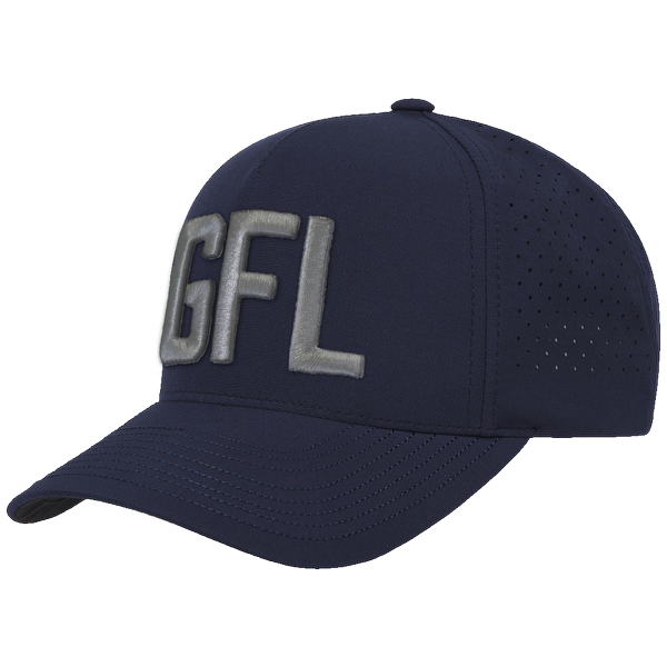 GFL Puff Embroidered Navy 5 Panel Snapback Perforated Cap