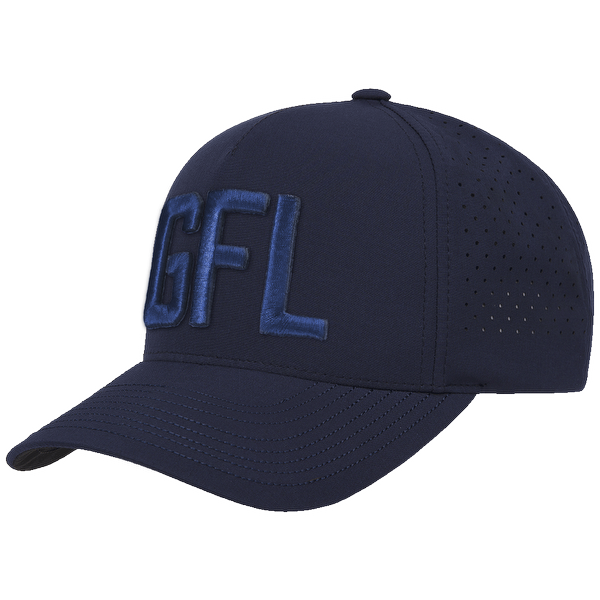 GFL Puff Embroidered Navy 5 Panel Snapback Perforated Cap