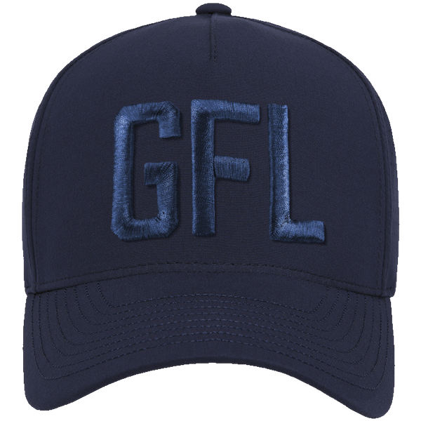 GFL Puff Embroidered Navy 5 Panel Snapback Perforated Cap