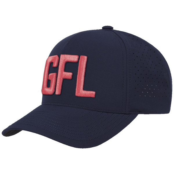 GFL Puff Embroidered Navy 5 Panel Snapback Perforated Cap