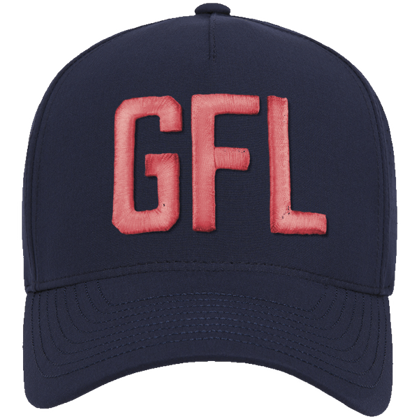 GFL Puff Embroidered Navy 5 Panel Snapback Perforated Cap