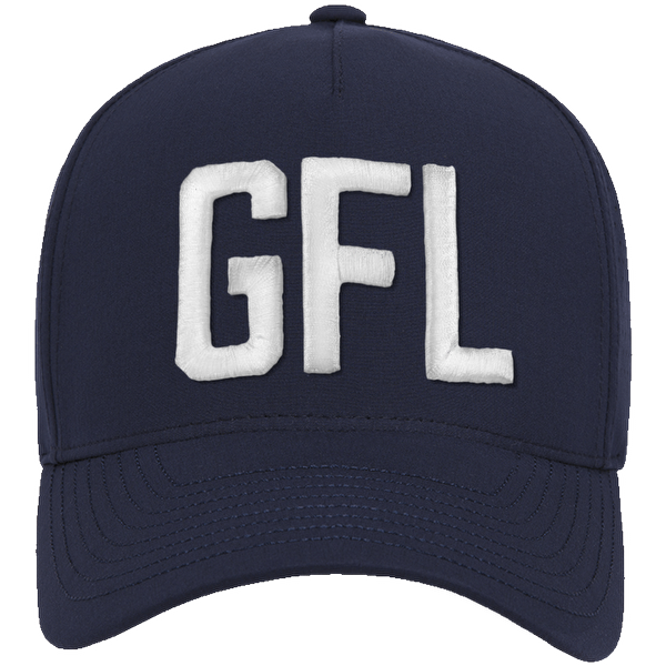 GFL Puff Embroidered Navy 5 Panel Snapback Perforated Cap