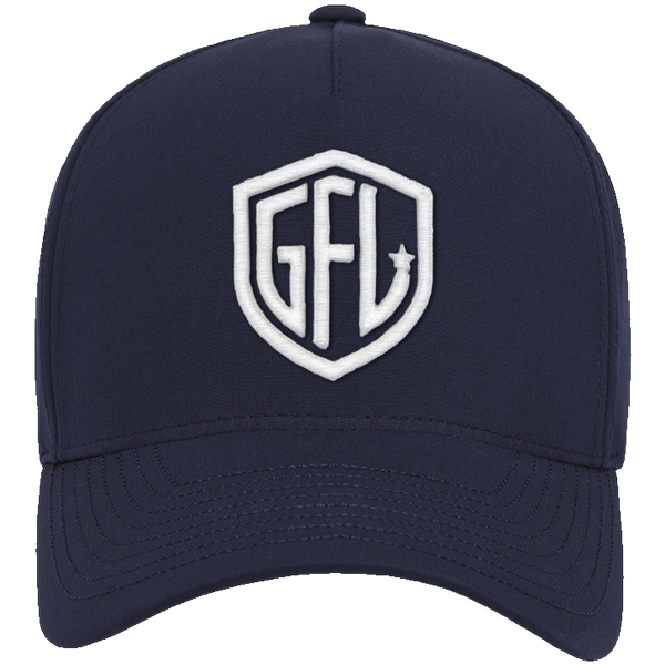 GFL Shield Puff Embroidered Navy 5 Panel Snapback Perforated Cap