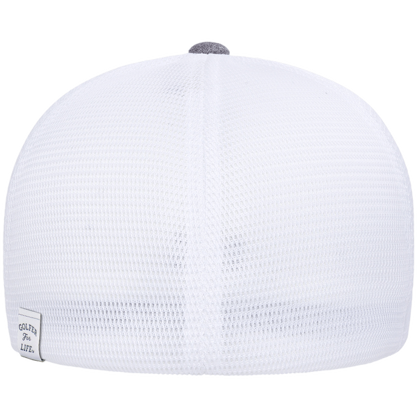 Mr Tee Puff Embroidered Flexfit® 5-Panel Mesh-Back Cap