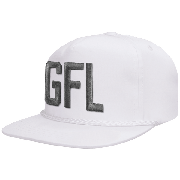 GFL Puff Embroidered Flat Brim Rope Snapback Cap