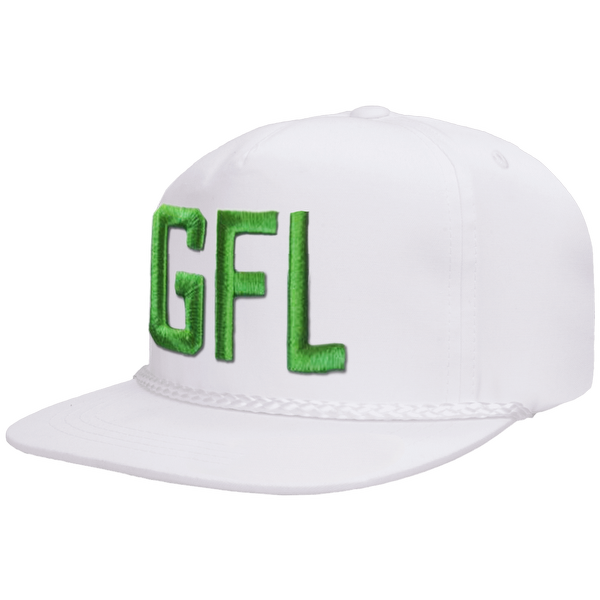 GFL Puff Embroidered Flat Brim Rope Snapback Cap