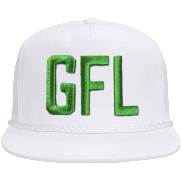 GFL Puff Embroidered Flat Brim Rope Snapback Cap