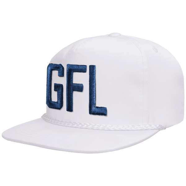 GFL Puff Embroidered Flat Brim Rope Snapback Cap