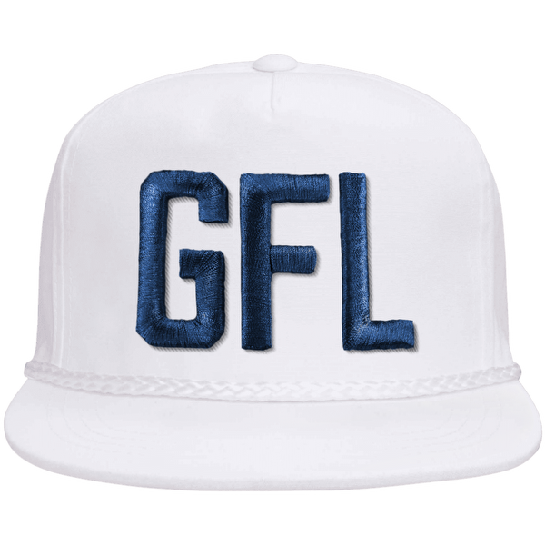 GFL Puff Embroidered Flat Brim Rope Snapback Cap