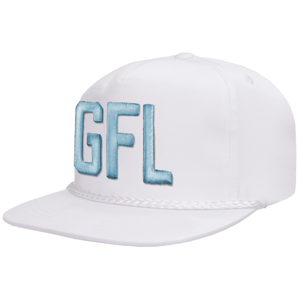 GFL Puff Embroidered Flat Brim Rope Snapback Cap