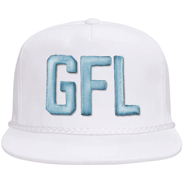 GFL Puff Embroidered Flat Brim Rope Snapback Cap