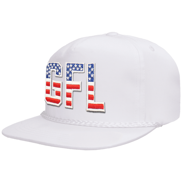 GFL Puff Embroidered Flat Brim Rope Snapback Cap