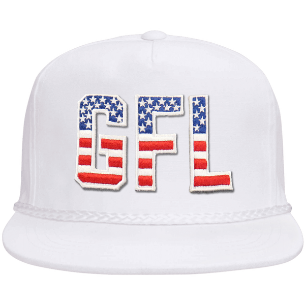 GFL Puff Embroidered Flat Brim Rope Snapback Cap