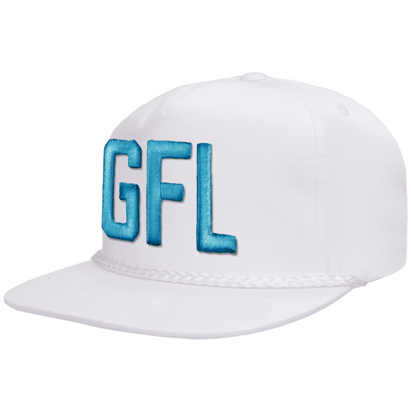 GFL Puff Embroidered Flat Brim Rope Snapback Cap