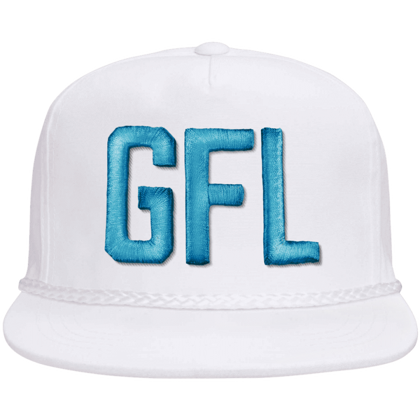 GFL Puff Embroidered Flat Brim Rope Snapback Cap