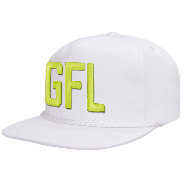 GFL Puff Embroidered Flat Brim Rope Snapback Cap