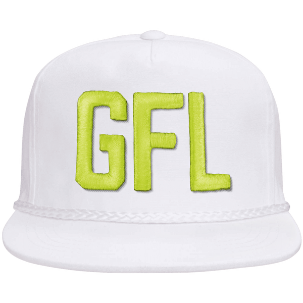 GFL Puff Embroidered Flat Brim Rope Snapback Cap