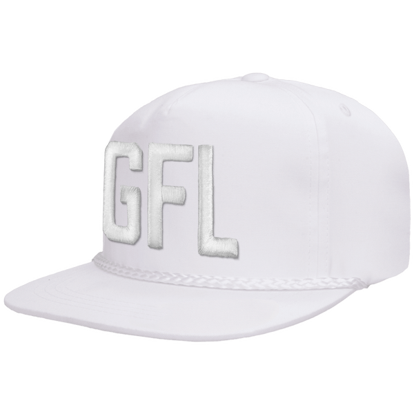 GFL Puff Embroidered Flat Brim Rope Snapback Cap