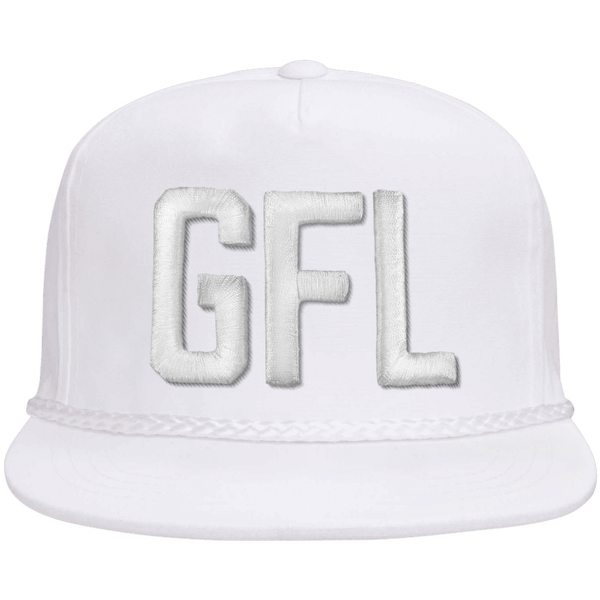 GFL Puff Embroidered Flat Brim Rope Snapback Cap