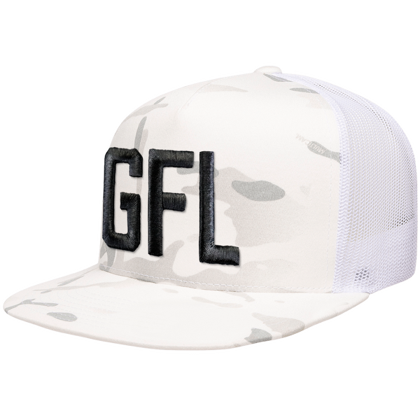 GFL Puff Embroidered Flat Brim Rope Snapback Cap