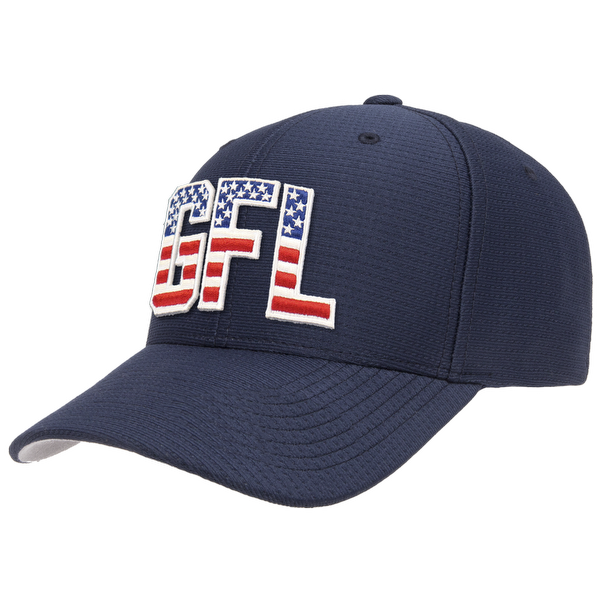 GFL Puff Embroidered Flexfit® Navy Cool & Dry Pin-Dot Cap