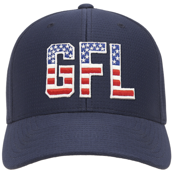 GFL Puff Embroidered Flexfit® Navy Cool & Dry Pin-Dot Cap